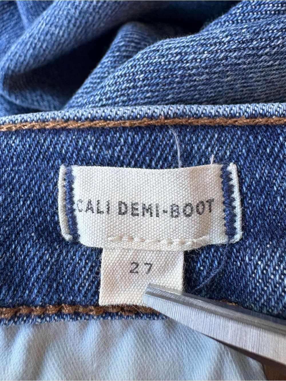 Madewell Cali Demi Boot Medium Blue High-Rise Cropped Flare Jeans Sz 27 - Picture 8 of 9